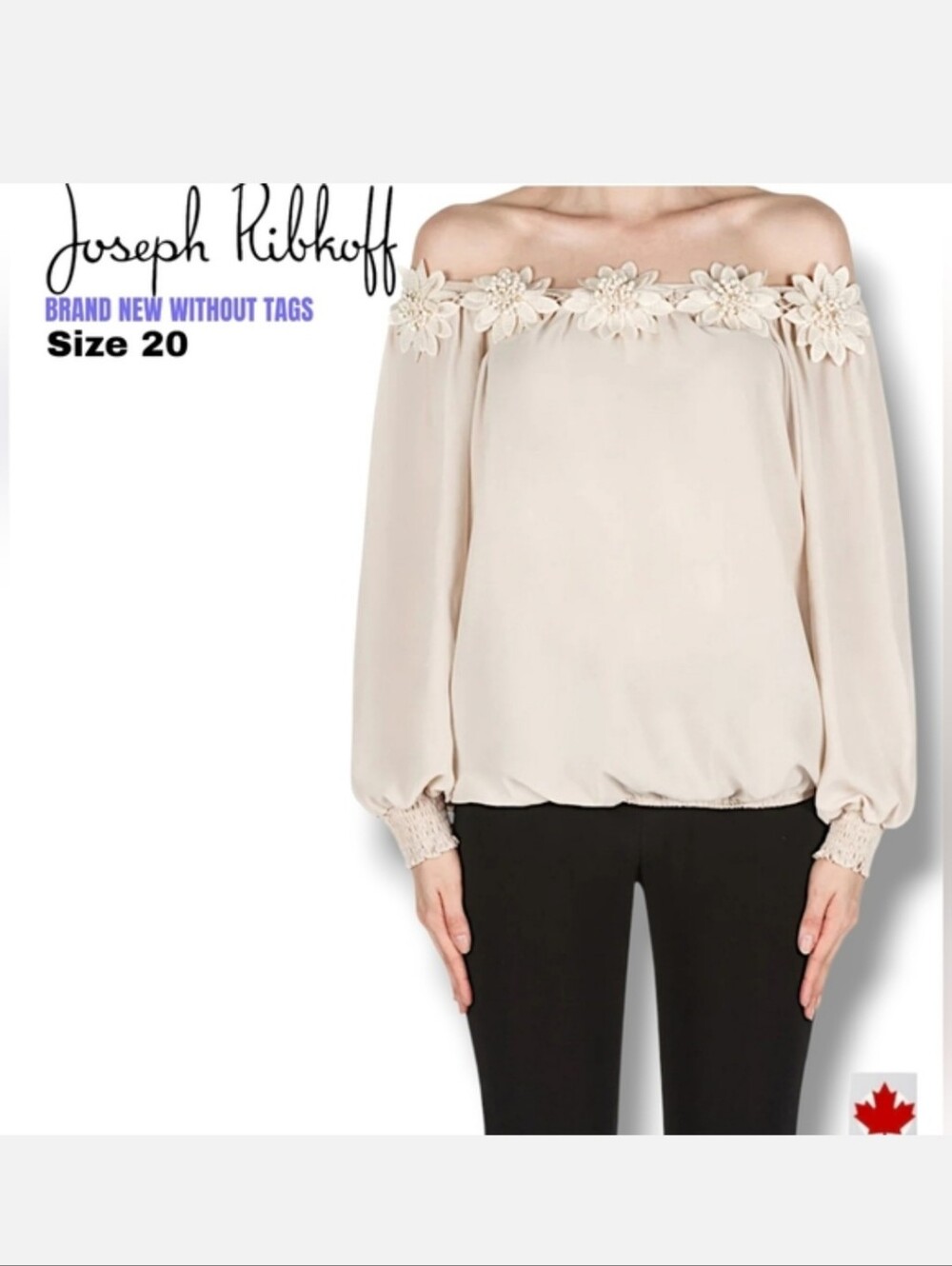 Joseph Ribkoff Floral Appliques Blouse BNWOT